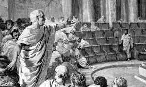 Cicero addressing the Roman Senate